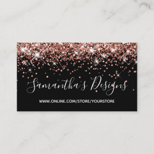 Rosa Gold Glitter Online Shop Schwarz Visitenkarte