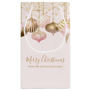 Rosa Gold Glitter-Ornament Kleine Geschenktüte