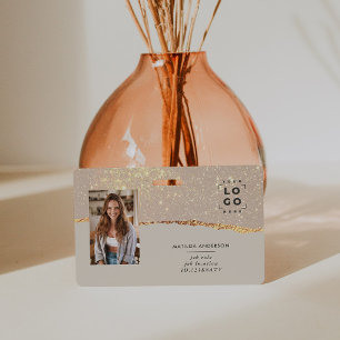 Rosa Gold Glitter rosa moderne mädchenhafte elegan Ausweis