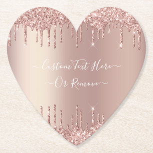 Rosa Gold Glitter-Set Untersetzer mit individuelle