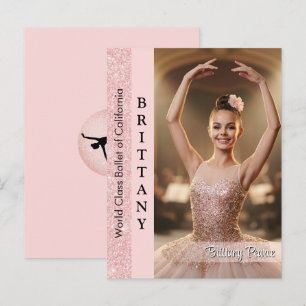 Rosa Gold Glitter Tanz Autogrammkarte Portrait Postkarte