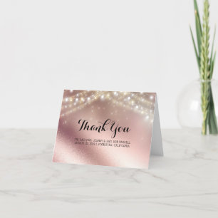 Rosa Gold Glitter und Lichter Hochzeit Danke