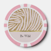 Rosa Gold Glitter Zebra Pokerchips (Vorderseite)