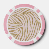 Rosa Gold Glitter Zebra Pokerchips (Rückseite)