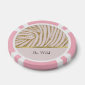 Rosa Gold Glitter Zebra Pokerchips (Einzeln)