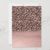 Rosa Gold Glitterrand Leopard Sweet 16 Einladung (Rückseite)