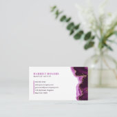 Rosa Gold Glitzer Agate Makeup Artist Initiallogo Visitenkarte (Stehend Vorderseite)