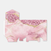 Rosa Gold Glitzer Agate Marble 15. Quinceañera Geschenkschachtel (Ungefaltet)
