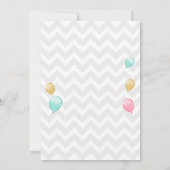 Rosa Gold Glitzer Balloons Geburtstag Einladung (Rückseite)