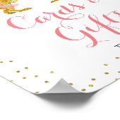 Rosa Gold Glitzer Dino Karten und Geschenke Unters Poster (Ecke)