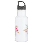 Rosa Gold Glitzer Einhorn Blume Giro del Malcanton Edelstahlflasche (Rückseite)