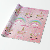 Rosa Gold Glitzer Einhorn Face Regenbogen Girls Ge Geschenkpapier (Ungerollt)
