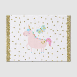 Rosa & Gold Glitzer Einhorn Girls Geburtstagsparty Seidenpapier