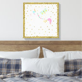 Rosa & Gold Glitzer Einhorn Giro del Malcantone Ki Leinwanddruck (Insitu (Schlafzimmer))