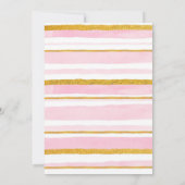 Rosa Gold Glitzer Foto Kindergeburtstag Einladung (Rückseite)