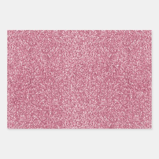 Rosa Gold Glitzer Geschenkpapier Set (Vorderseite 3)