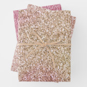Rosa Gold Glitzer Geschenkpapier Set (Beispiel)
