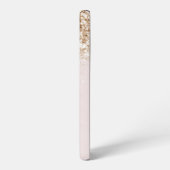 Rosa Gold Glitzer Girly Hübscher Anfangsname Samsung Galaxy Hülle (Linke Seite)