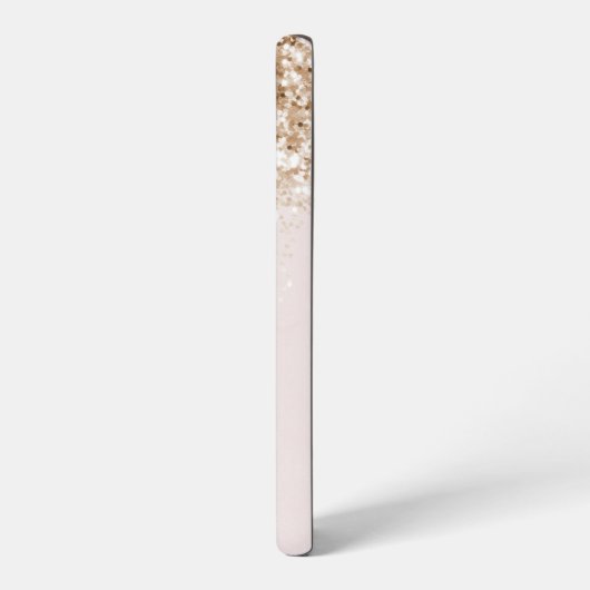 Rosa Gold Glitzer Girly Hübscher Anfangsname Samsung Galaxy Hülle (Linke Seite)