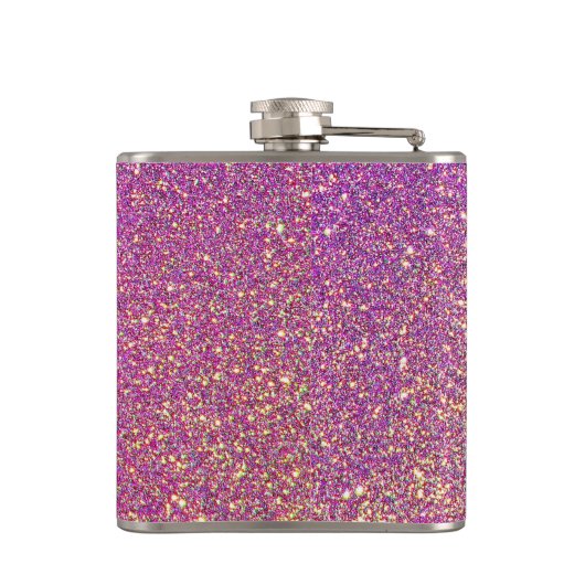 Rosa Gold Glitzer Imitate Flachmann (Rückseite)