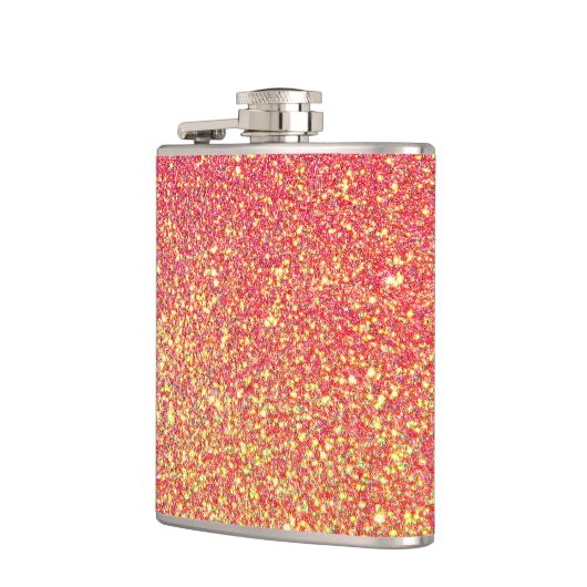 Rosa Gold Glitzer Imitate Flachmann (Links)