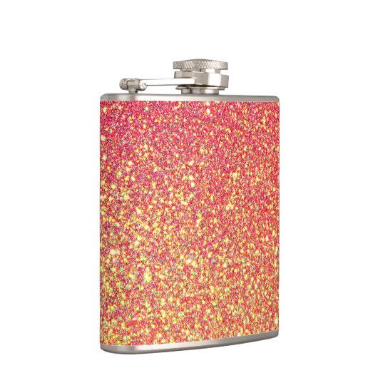 Rosa Gold Glitzer Imitate Flachmann (Rechts)