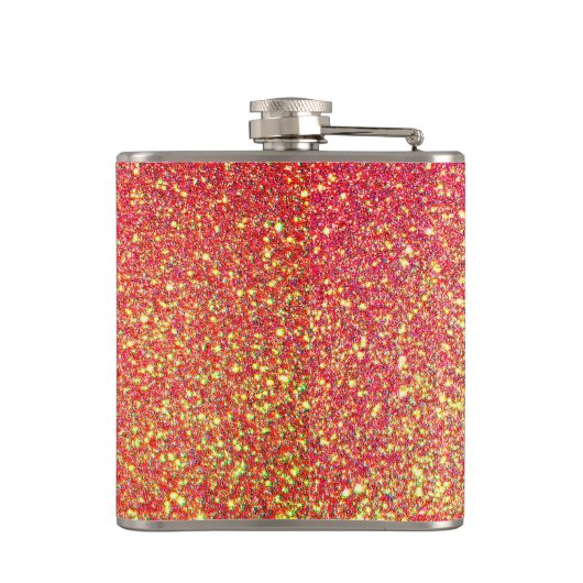 Rosa Gold Glitzer Imitate Flachmann (Rückseite)