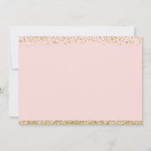 Rosa Gold Glitzer Kreuz Erste Heilige Kommune Foto Einladung (Rückseite)