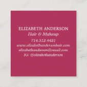 Rosa Gold Glitzer Marmor Agate Chic Monogram Quadratische Visitenkarte (Rückseite)