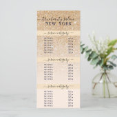 Rosa Gold Glitzer Ombre Salon Preisliste (Stehend Vorderseite)