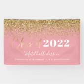Rosa Gold Glitzer Skriptklasse des Abschlusses Banner (Horizontal)