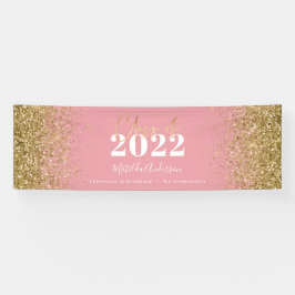 Rosa Gold Glitzer Skriptklasse des Abschlusses Banner