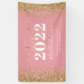 Rosa Gold Glitzer Skriptklasse des Abschlusses Banner (Vertikal)