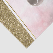 Rosa Gold Glitzer Sparkle Glam Monogram Initial Seidenpapier (Ausschnitt)