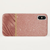 Rosa-Gold-Glitzer und knackige Tierdrucke Case-Mate iPhone Hülle (Rückseite (Horizontal))
