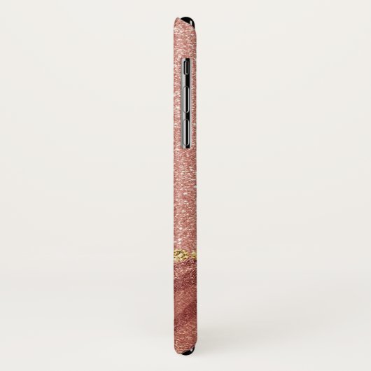 Rosa-Gold-Glitzer und knackige Tierdrucke Case-Mate iPhone Hülle (Hinten/Links)