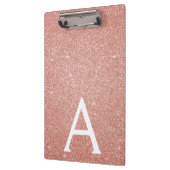 Rosa Gold Glitzer und Sparkasse Monogram School Klemmbrett (Links)