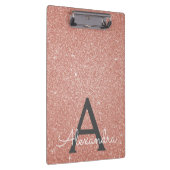 Rosa Gold Glitzer und Sparkasse Monogram School Klemmbrett (Rechts)