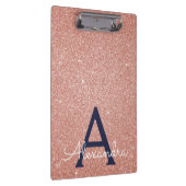 Rosa Gold Glitzer und Sparkasse Monogram School Klemmbrett (Rechts)