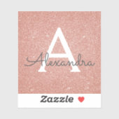 Rosa-Gold-Glitzer und Sparklogramm Aufkleber (Blatt)