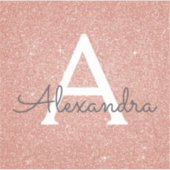 Rosa-Gold-Glitzer und Sparklogramm Aufkleber (Vorderseite)