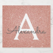 Rosa-Gold-Glitzer und Sparklogramm Bierflaschenetikett (Einzelnes Label)