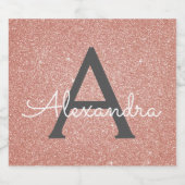 Rosa-Gold-Glitzer und Sparklogramm Bierflaschenetikett (Einzelnes Label)