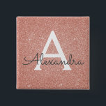 Rosa-Gold-Glitzer und Sparklogramm Button<br><div class="desc">Pink Rose Gold Falsch Glitter and Sparkle Elegant Magnet. These Magnets can be customized to include your initial and first name and are perfekt for a birthday party,  wedding,  bridal shower or bachelorette party.</div>