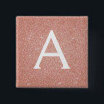 Rosa-Gold-Glitzer und Sparklogramm Button<br><div class="desc">Pink Rose Gold Falsch Glitter and Sparkle Elegant Magnet. These Magnets can be customized to include your initial and first name and are perfekt for a birthday party,  wedding,  bridal shower or bachelorette party.</div>