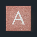 Rosa-Gold-Glitzer und Sparklogramm Button<br><div class="desc">Pink Rose Gold Falsch Glitter and Sparkle Elegant Magnet. These Magnets can be customized to include your initial and first name and are perfekt for a birthday party,  wedding,  bridal shower or bachelorette party.</div>