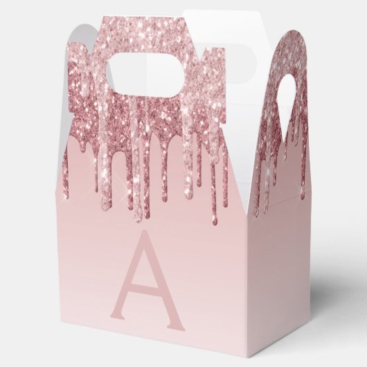 Rosa-Gold-Glitzer und Sparklogramm Geschenkschachtel (Geöffnet)