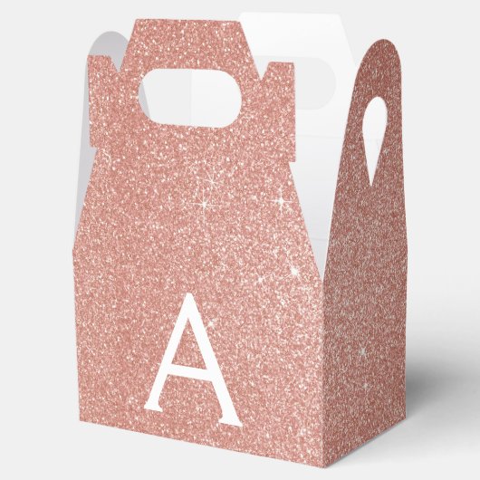 Rosa-Gold-Glitzer und Sparklogramm Geschenkschachtel (Geöffnet)