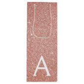 Rosa-Gold-Glitzer und Sparklogramm Geschenktüte Für Weinflaschen (Vorderseite)