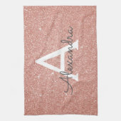 Rosa-Gold-Glitzer und Sparklogramm Geschirrtuch (Vertikal)